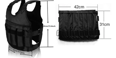 Uxsiya 50KG Max Loading Weighted Vest Adjustable Strength Training Jacket Fitness Losing Weight Vest