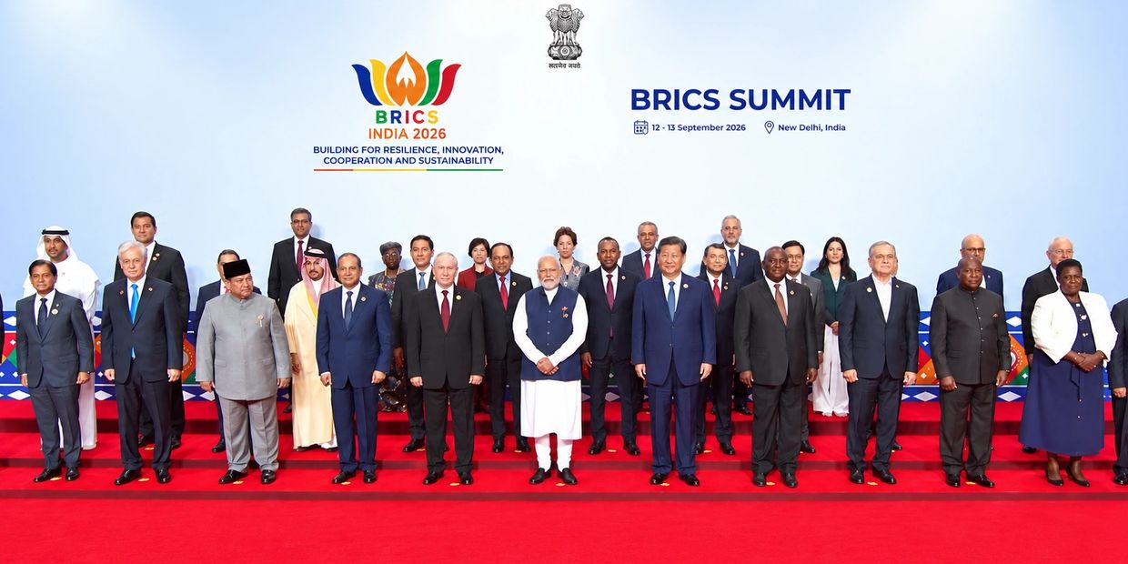 Courtesy credits: Photo- Government of India / BRICS India 2026. AI-enhanced; on referenced imagery.