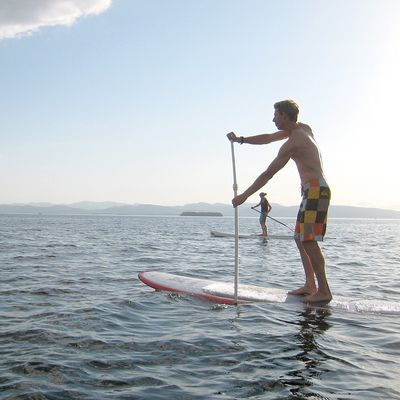 Stand Up Paddleboarding (SUP) on Lake Champlain in Burlington, Vermont.