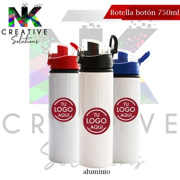 Botella de aluminio con capacidad de 750 ml.

Boquilla grande y práctico cierre que la protege contr