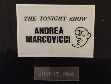 Andrea Marcovicci The Tonight Show plaque