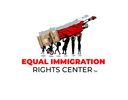 Logo of Equal Immigration Rights Center with diverse people raising a flag.