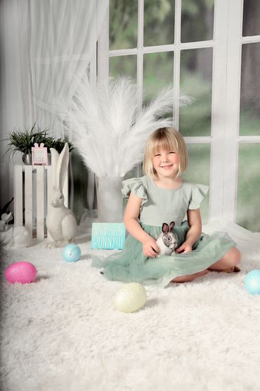 Little girl with bunny