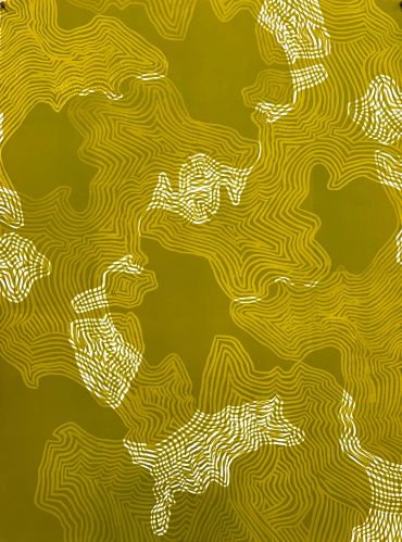 Abstract yellow and white contour lines pattern.