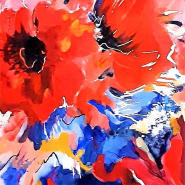 abstract painting of flowers