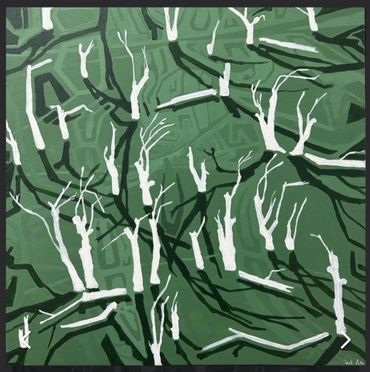 abstract painting of trees