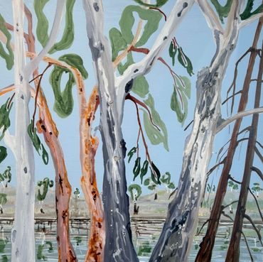 painting of eucalyptus trees