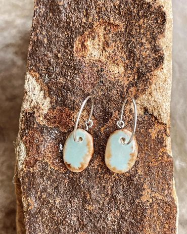 blue ceramic earrings