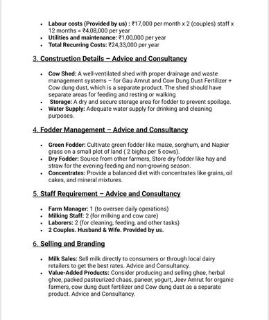 Detailed Dairy Farm Project Reports, with fine details of Marketing, including SEO, Website and CRM.