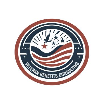 Logo for Veteran Benefits Consulting with patriotic colors and symbols.