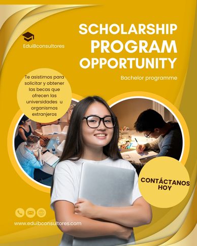 Scholarship program opportunity for bachelor students with assistance from EduIBconsultores.