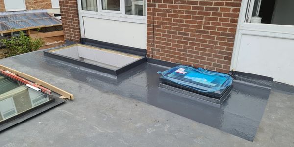 built-up window structure on a flat roof