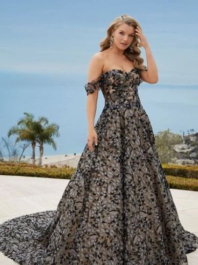 Casablanca gowns come in many colors and shapes like this black, ballgown.
