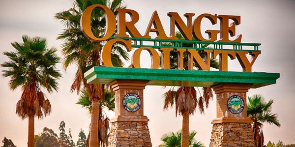 a sign for orange county, california