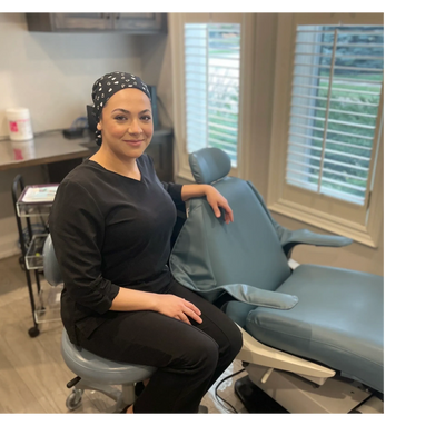 Sadaf Ayaz Next to Patient Chair