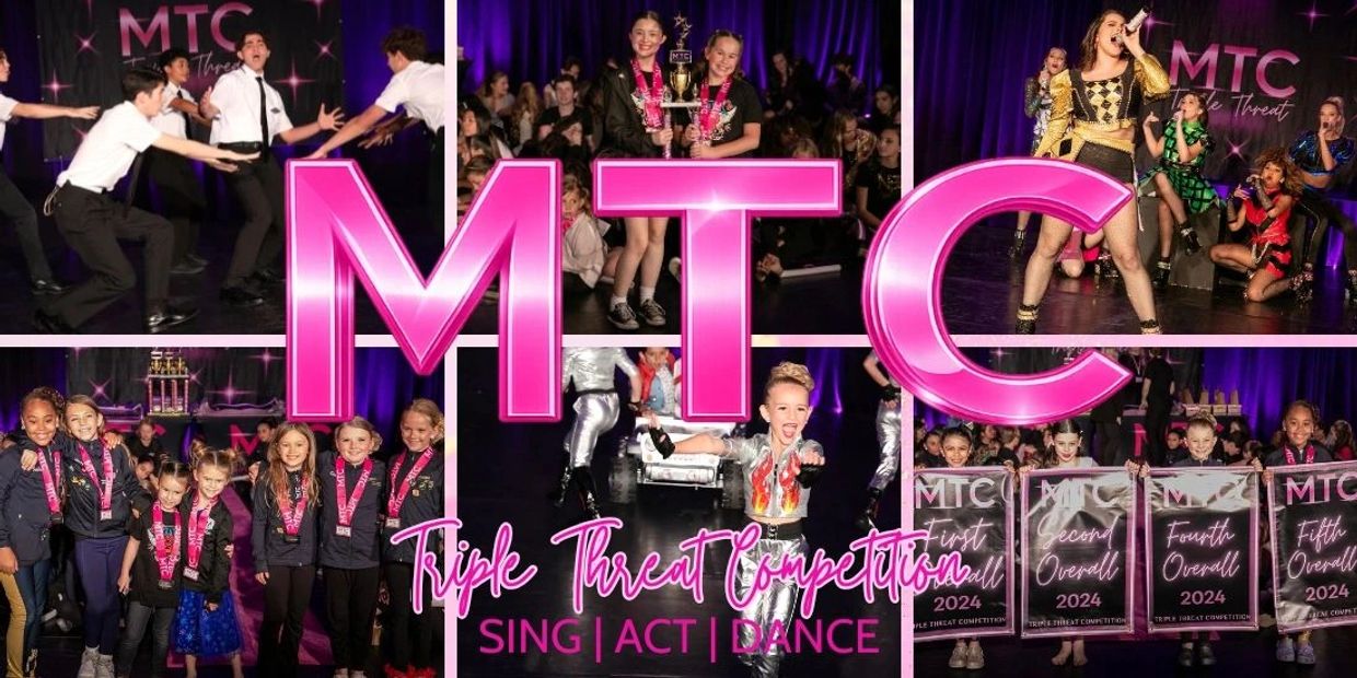 Collage of young performers at MTC Triple Threat Competition.