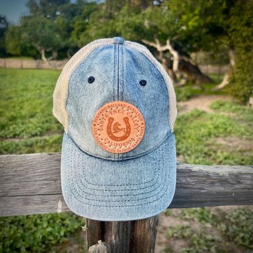 ladies hat, santa ynez valley leather patch