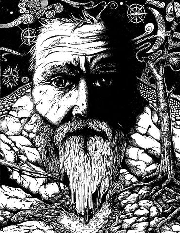 Character portrait – “Baubu Momo”
Pen and Ink Drawing
After Wonderland, written and illustrated by C