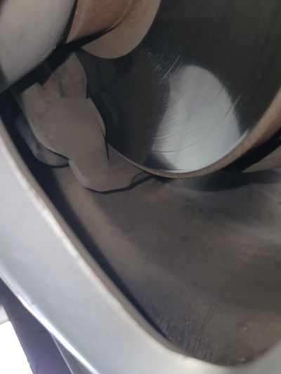 Scored Brake Rotor due to debris between Brake Pad and Rotor