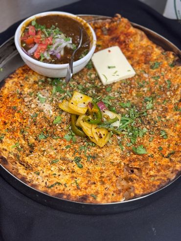 Indian street food: bhel puri with puffed rice,