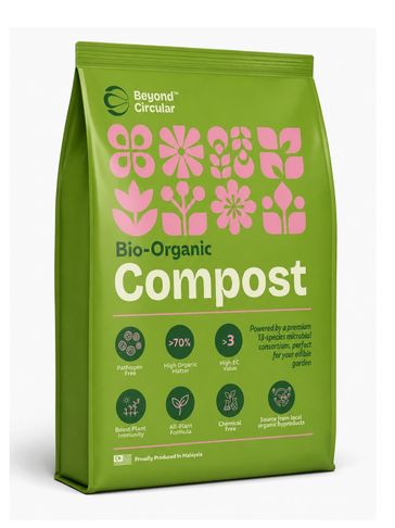 Bio-organic compost bag by Beyond Circular with high organic matter.