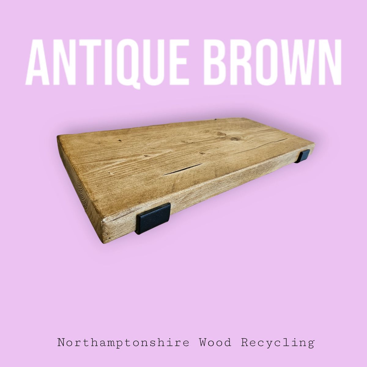 Rustic Wooden Shelf in Antique Brown 22cm standard width