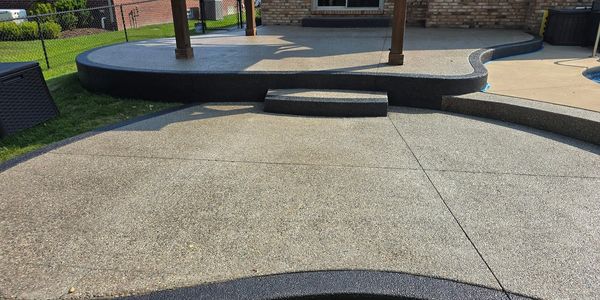 Stained black border with high gloss sealer 