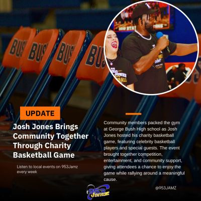 Josh Jones hosts charity basketball game at George Bush High to unite community.