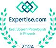 White and green feather design w/ text Expertise.com Best Speech Pathologists in Phoenix 2024