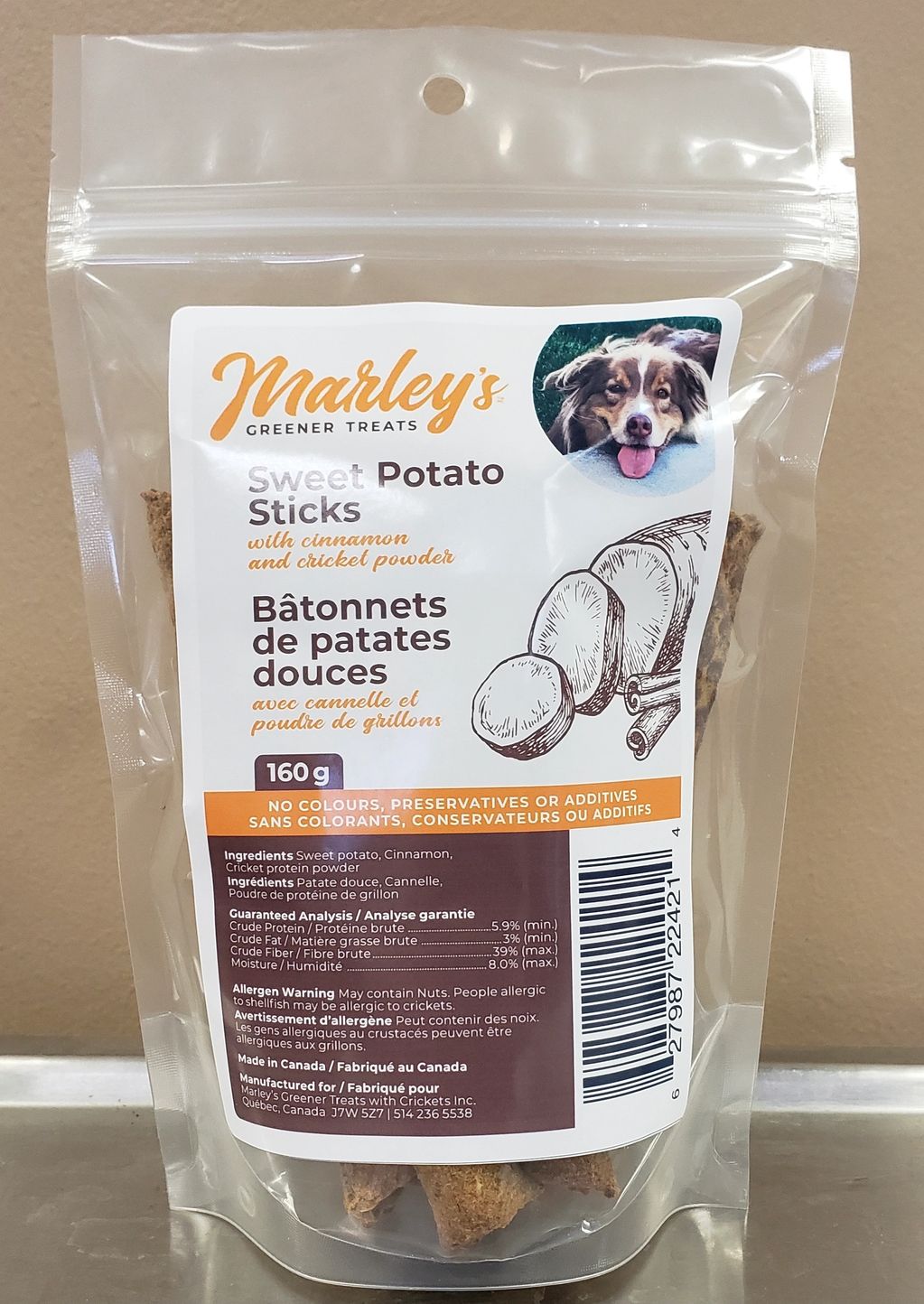 Sweet Potato Dental Sticks with Cinnamon and Cricket Protein 160 grams

