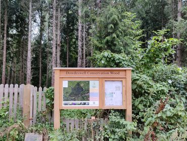 Dowdeswell Wood entrance notice board