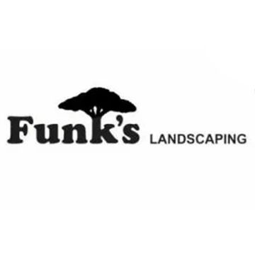 Logo of Funk's Landscaping with a tree graphic.