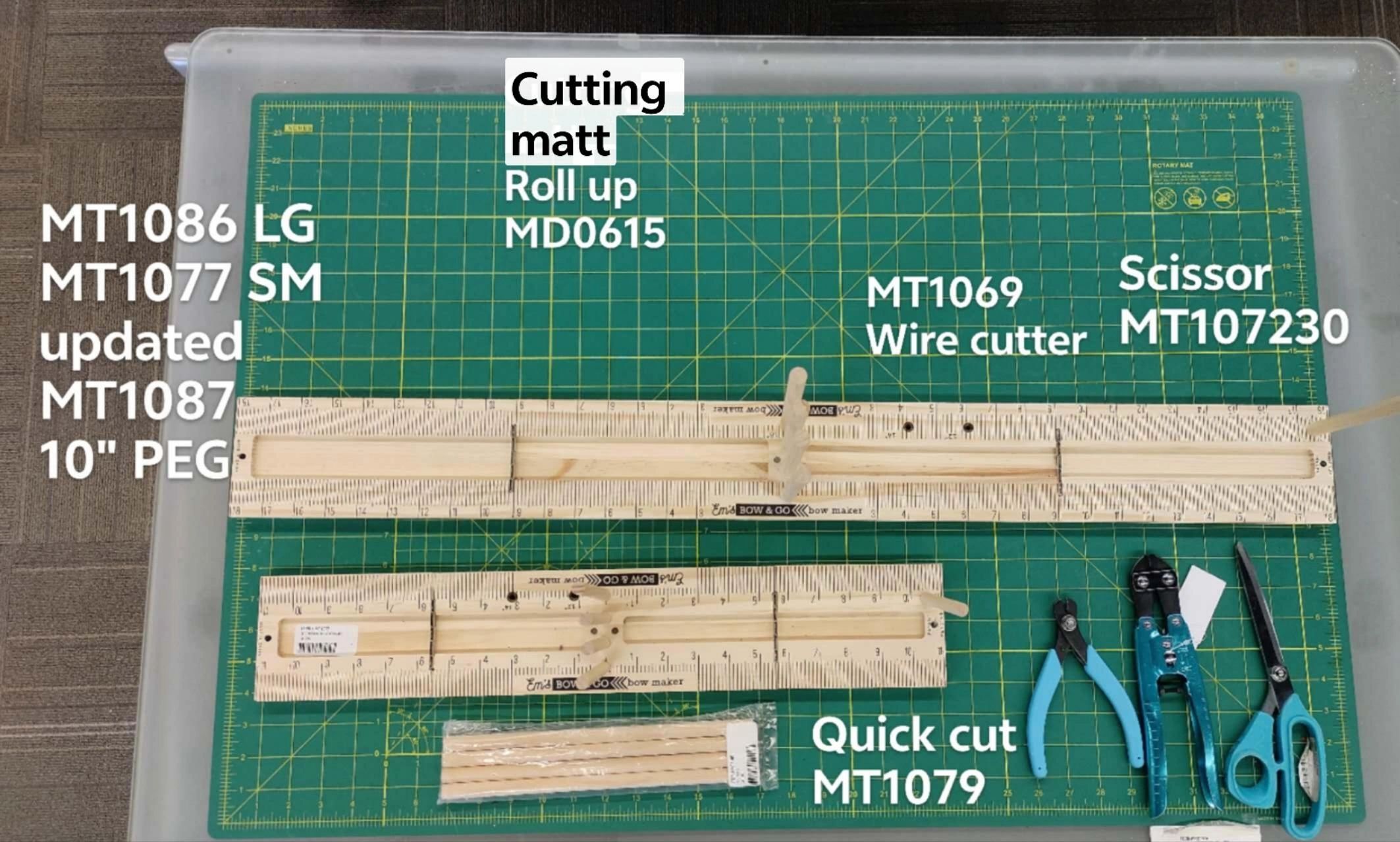 updated new small bow maker with 12/14" tail holder for you to cut 12" or 14" tails for wreath maker