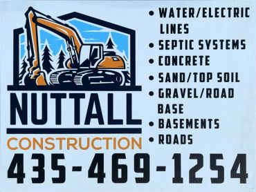 Construction company advertisement with services and contact number.