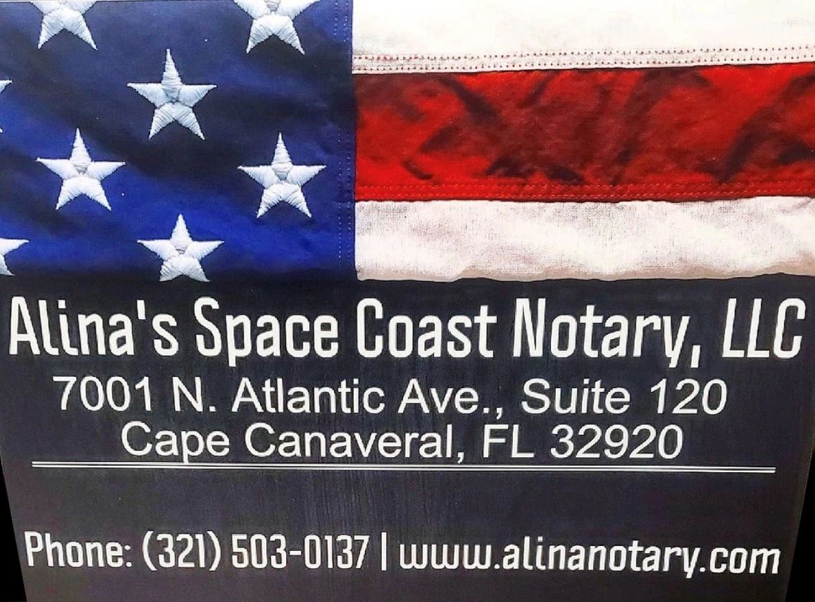 Alina's Space Coast Notary- Professionals you can trust to notarize wills, power of attorney & loans
