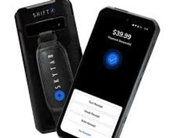 Smartphone showing $39.99 payment with a Skilta device.