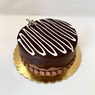Boston Cream Pie specialty cake. Available daily at Concord Teacakes