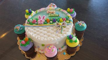 A bunny on the easter celebrations cake 