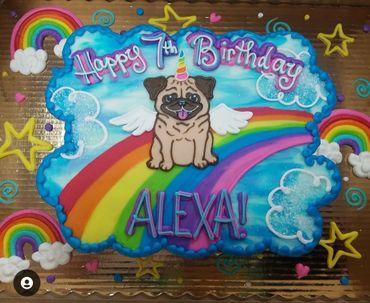 A unicorn themed for Alexa 7th birthday