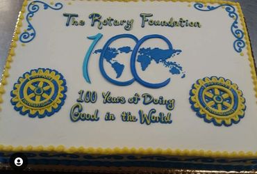 A cake on 100 years of doing good for the rotary foundation