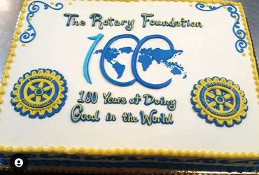 A cake on 100 years of doing good for the rotary foundation