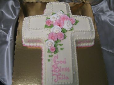 God bless Julia cake in cross symbol