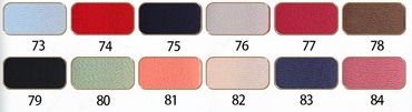 Palette of 12 fabric swatches in various colors with numbers 73 to 84.