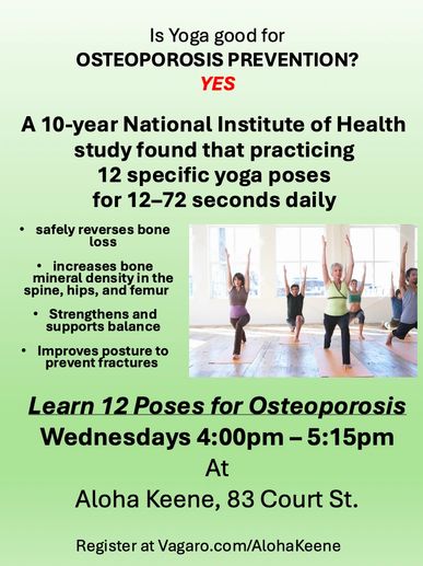 Yoga helps prevent osteoporosis with 12 poses to strengthen bones and balance.