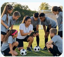 Coaches and service providers supporting a team