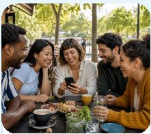 Friends and family spending time together