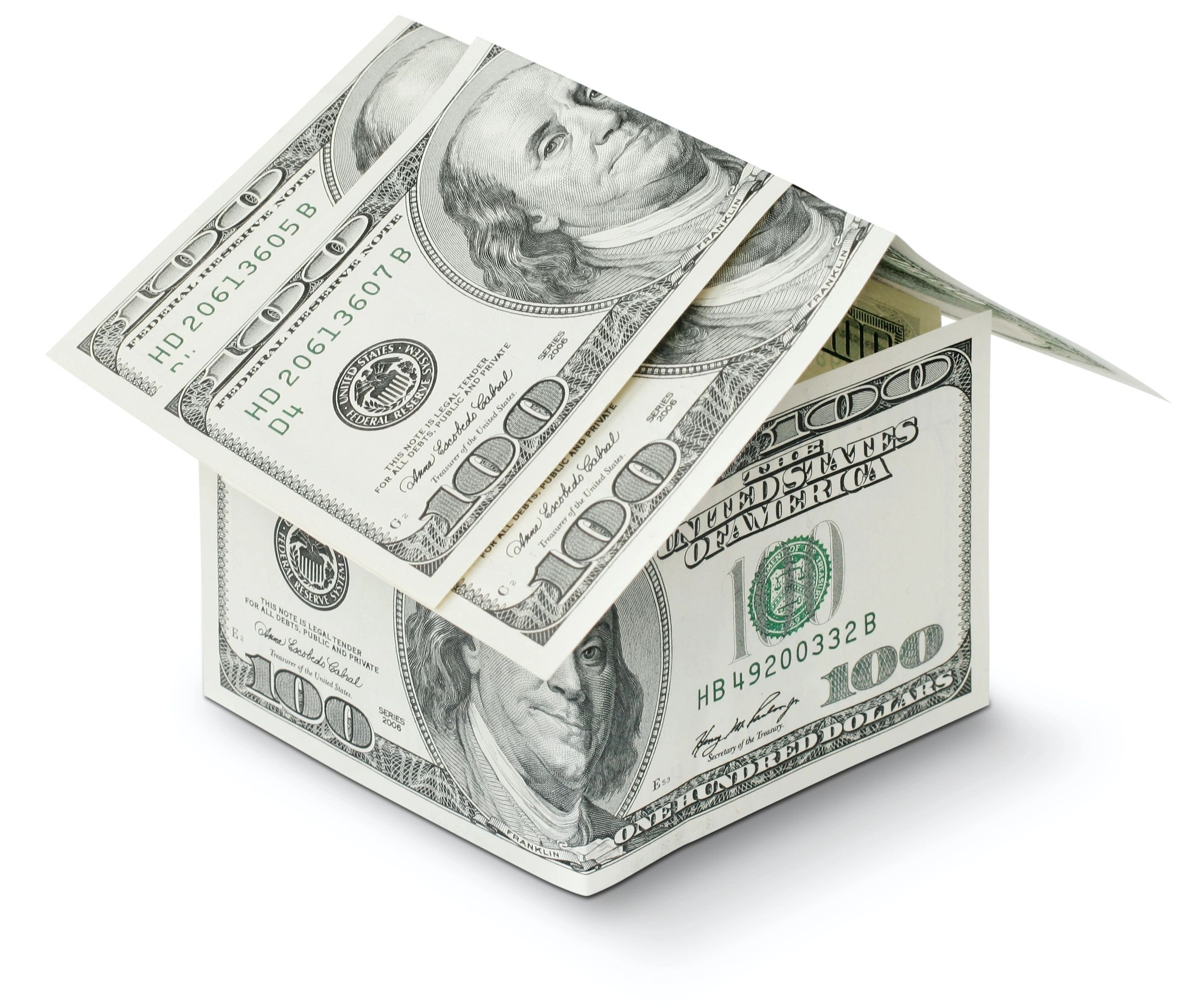 House made of hundred-dollar bills.
