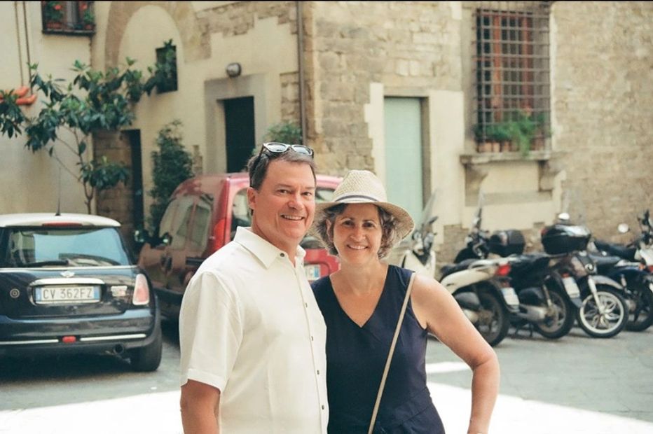 Photo of the owners of Full Circle Winery. Taken in Florence, Italy. 