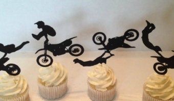 Motocross Motorcycle Cupcake Toppers