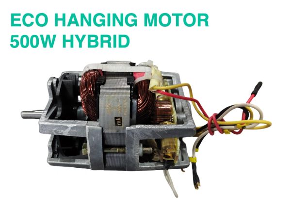 Eco hanging motor 500W hybrid with visible copper coils and wiring.